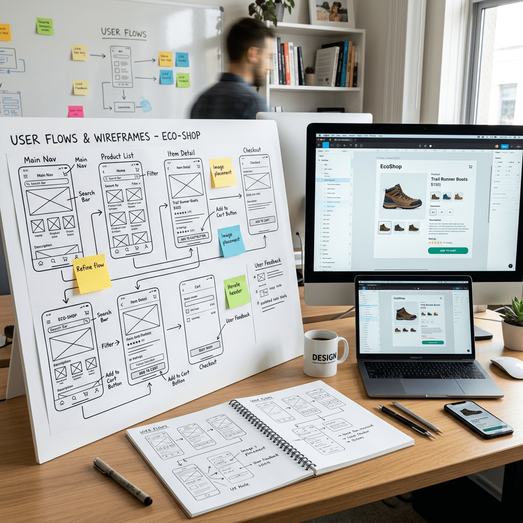 UI UX design wireframes and prototypes